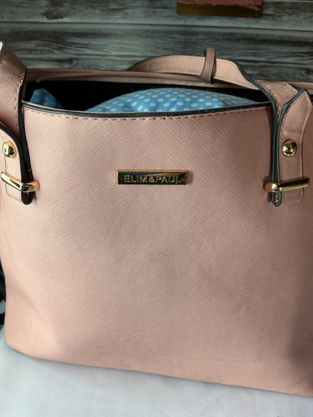 ⭐ Emma & Paige Blush Pink Large Tote Shoulder Bag Work Travel Purse - Picture 16 of 16
